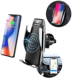 Carregador Veicular por Indução com Movimento Automático Suporte Qi Smart Sensor Wireless Charger S5