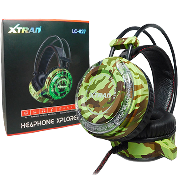 Fone de Ouvido Headphone Headset Gamer com Led (USB + 2 P2) LC-827 - Xtrad